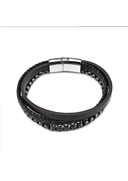 Erkek Inci Manyetik Toka Bileklik - Metalik Gri (Yurt Dışından)