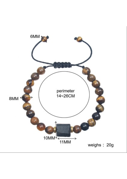 Erkek Doğal Taş Ayarlanabilir Bileklik - Gri (Yurt Dışından) modelleri