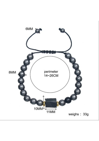 Erkek Doğal Taş Ayarlanabilir Bileklik - Gri (Yurt Dışından) indirimleri