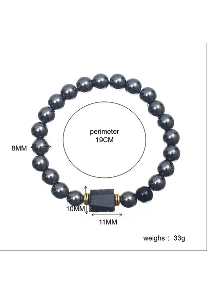 Doğal Taş Kaplan Gözü Mıknatıs Turmalin Erkek Bileklik - Gri (Yurt Dışından) fırsatları