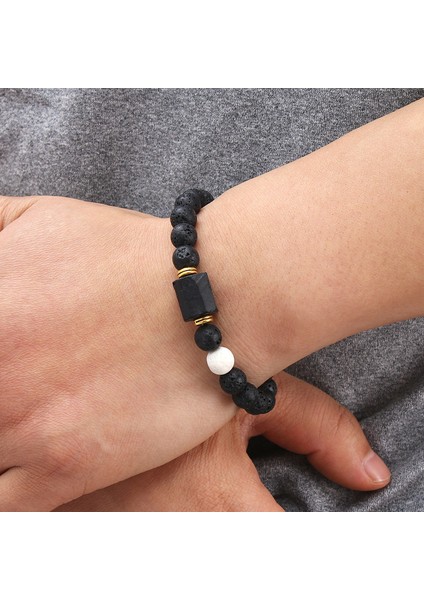 Doğal Taş Kaplan Gözü Mıknatıs Turmalin Erkek Bileklik - Gri (Yurt Dışından) indirimleri