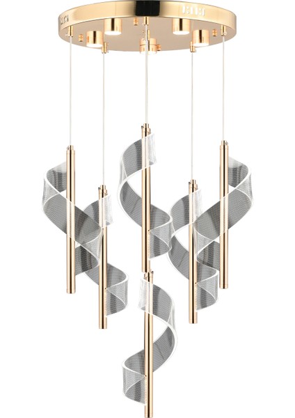 Jadon 4'lü Yuvarlak 3 Renkli 35 Watt Gold Kristal Ledli Modern Oturma Odası Salon Sarkıt Avize fiyatları