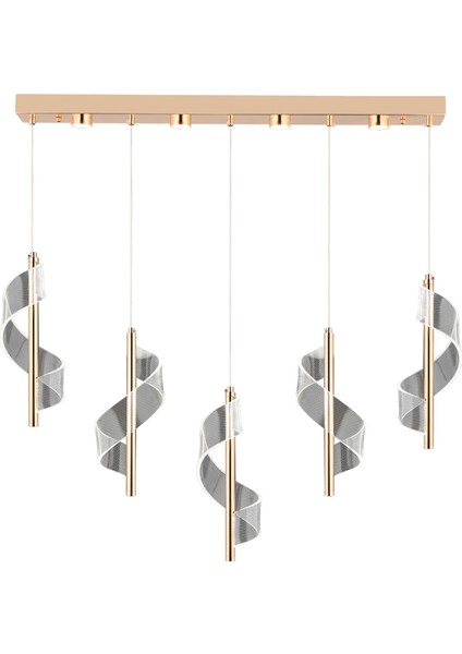 Eldon 4'lü Yuvarlak 3 Renkli 61 Watt Krom Kristal Ledli Modern Oturma Odası Salon Sarkıt Avize fiyatları