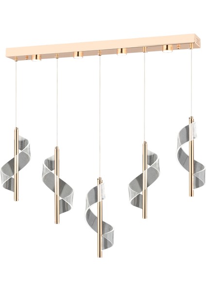 Eldon 4'lü Yuvarlak 3 Renkli 61 Watt Krom Kristal Ledli Modern Oturma Odası Salon Sarkıt Avize modelleri