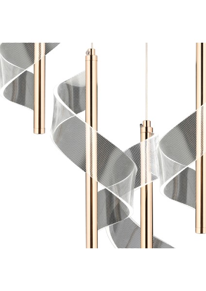 Eldon 4'lü Yuvarlak 3 Renkli 61 Watt Krom Kristal Ledli Modern Oturma Odası Salon Sarkıt Avize fırsatları