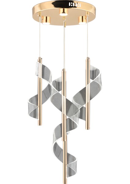 Jadon 4'lü Yuvarlak 3 Renkli 35 Watt Gold Kristal Ledli Modern Oturma Odası Salon Sarkıt Avize fiyatları