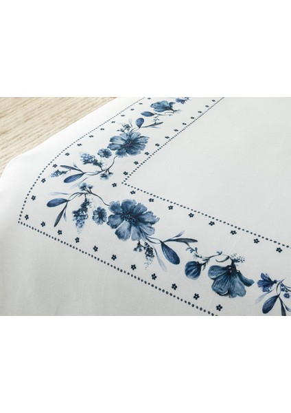 Flower Chain Dijital Baskılı Soft Cotton Çift Kişilik Nevresim Takımı 200X220 cm Lacivert