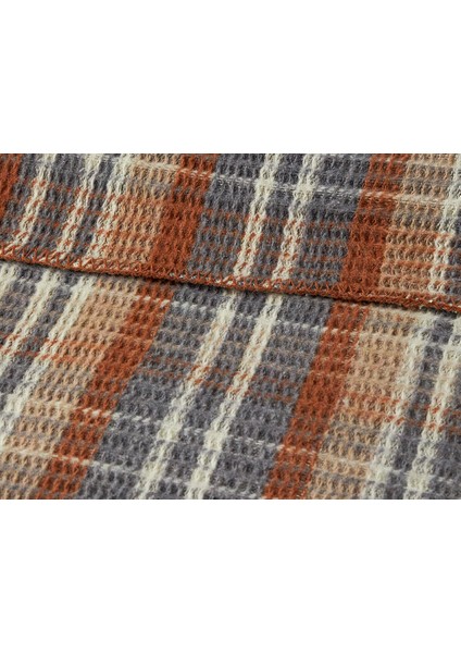 English Home Plaid Waffle Scotch Tek Kişilik Battaniye 150X200 cm Terracotta