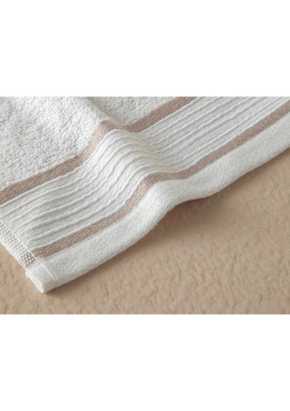 Moka Pamuklu Bordürlü Yüz Havlusu Seti 50X80+30X45 cm Ekru-Bej modelleri