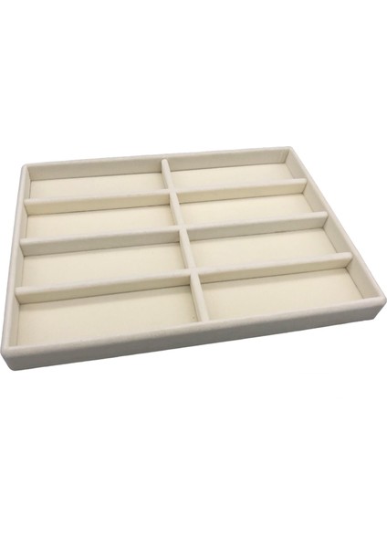 Yerli Üretim New York Model Süet Kumaş Krem Renk 8 Bölmeli Çekmece Içi Gözlük Standı fiyatları