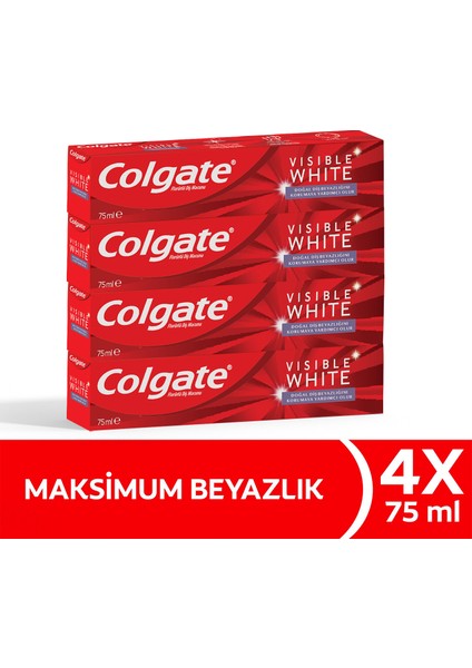 Visible White Maksimum Beyazlık Diş Macunu 75 ml x 4 Adet