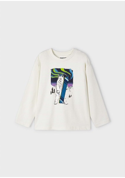 Krem Çocuk Tshirt - Mayoral - Krem - 8 Yaş - 4038-KREM-8 Yaş