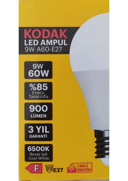 LED Ampul 9W A60-E27 Beyaz