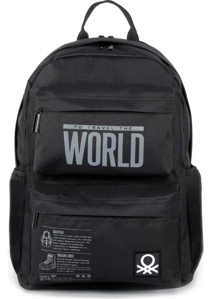 Çift Bölmeli Sırt Çantası Siyah 3829