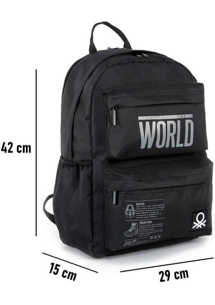 Çift Bölmeli Sırt Çantası Siyah 3829 indirimleri