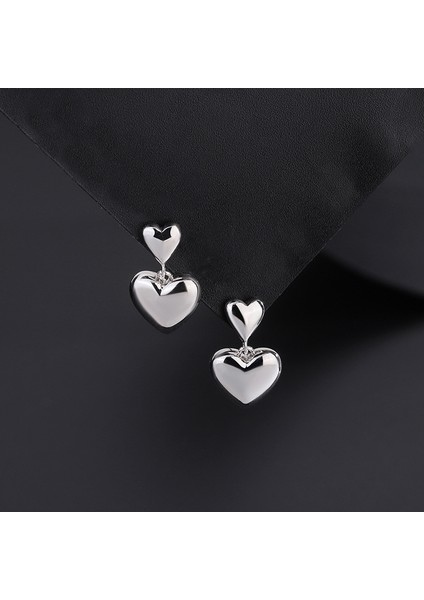 Gümüş Kalp Saplama Vintage Temperament Küpe (Yurt Dışından) fiyatları