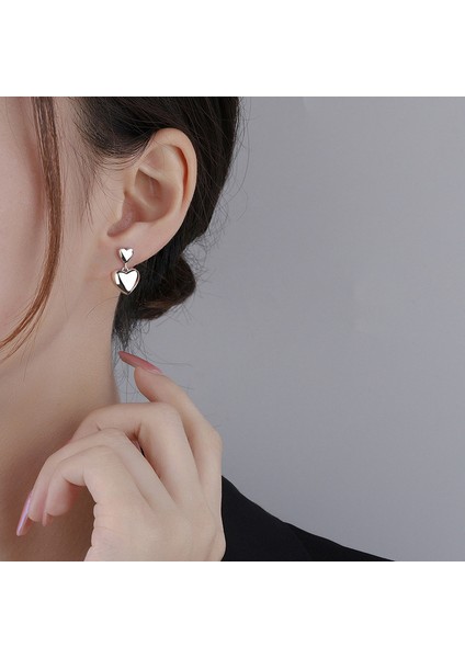 Gümüş Kalp Saplama Vintage Temperament Küpe (Yurt Dışından) indirimleri