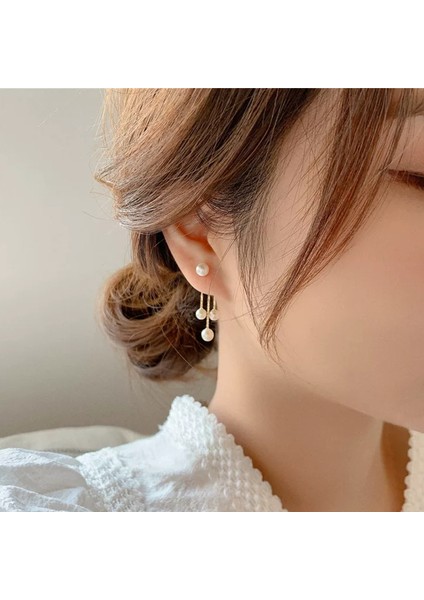 Uzun Püsküllü Mizaçlı Inci Telleri Küpe (Yurt Dışından) modelleri