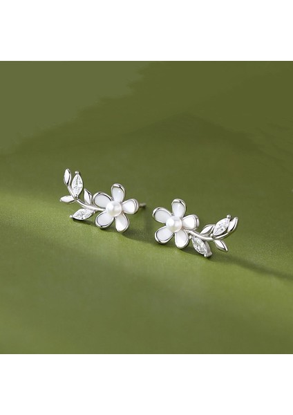 S925 Gümüş Buğday Çiçeği Tatlı Yüksek Kaliteli Inci Küpe (Yurt Dışından) fiyatları