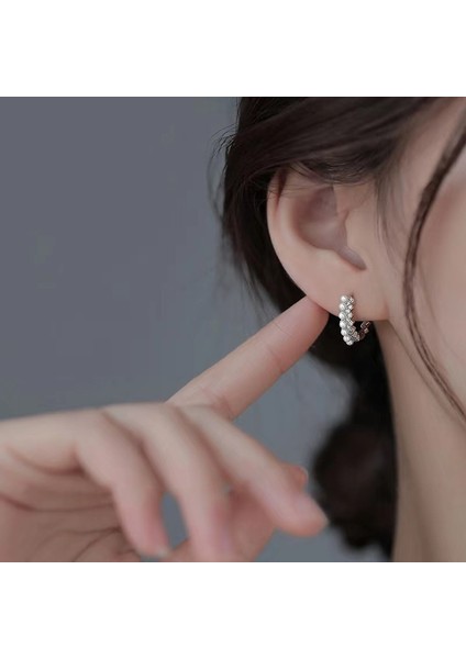 S925 Zirkonyalı Gümüş Inci Küpe (Yurt Dışından) modelleri