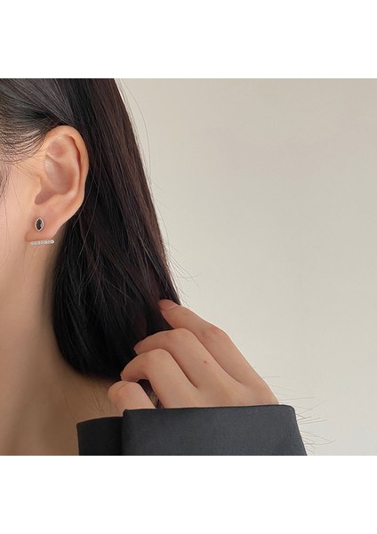 Siyah Zirkon Taşlı S925 Gümüş Küpe (Yurt Dışından) fırsatları