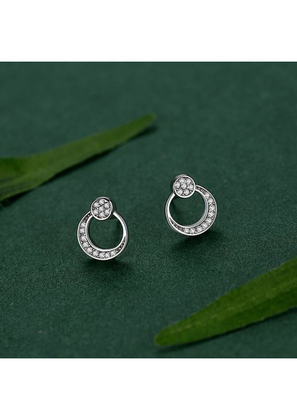 S925 Gümüş Ay Küpe (Yurt Dışından)