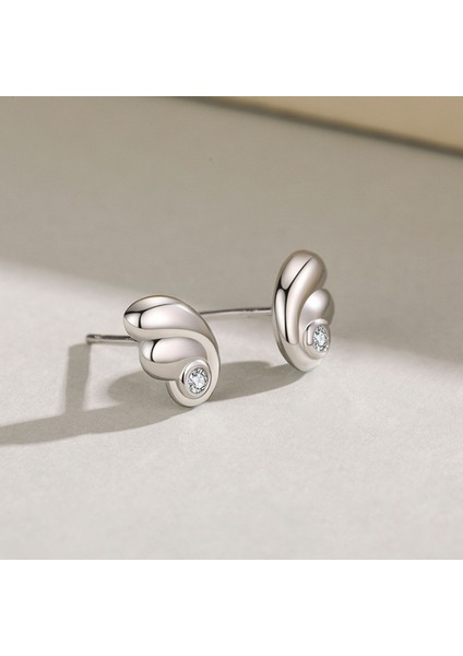 S925 Gümüş Mini Melek Tüyü Küpe (Yurt Dışından) modelleri