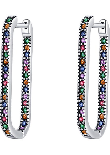 S925 Gümüş Dikdörtgen Retro Geometrik Küpe (Yurt Dışından) fiyatları