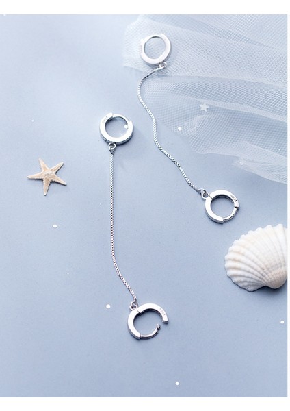 S925 Gümüş Kulak Çemberi Zincir Uzun Mizaç Küpe (Yurt Dışından) modelleri