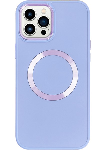 iPhone 14 Pro Max Magsafe Mat Lila Kablosuz Şarj Kılıfı