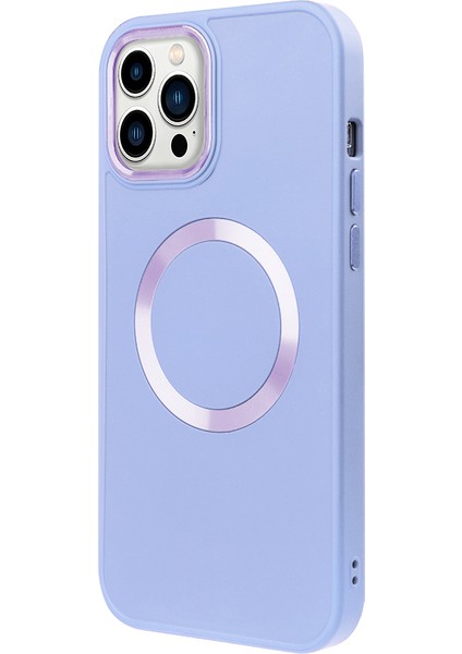iPhone 14 Pro Max Magsafe Mat Lila Kablosuz Şarj Kılıfı