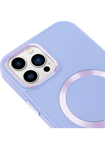 iPhone 14 Pro Max Magsafe Mat Lila Kablosuz Şarj Kılıfı