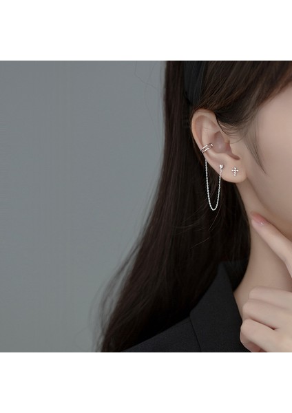 S925 Gümüş Asimetrik Küpe (Yurt Dışından) modelleri