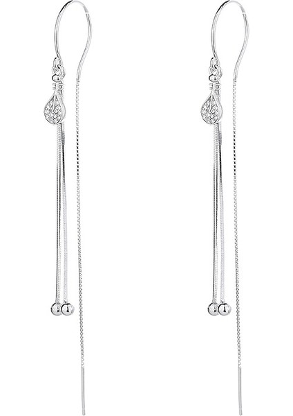 S925 Ayar Gümüş Popüler Pipa Şeklinde Püsküllü Kulak Teli Küpe (Yurt Dışından) fiyatları