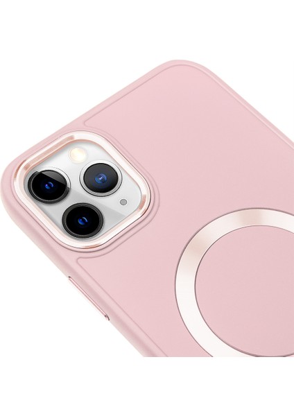 iPhone 11 Pro Max Magsafe Mat Pembe Kablosuz Şarj Kılıfı