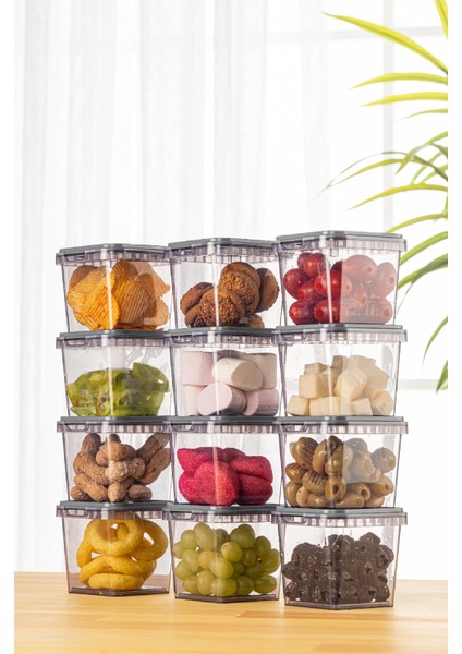 12LI 0,4 Litre Block Sızdırmaz Saklama Kabı Seti Antrasit fiyatları