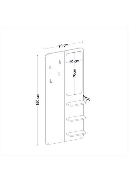 Buket Duvara Monte Askılık Antrasit indirimleri