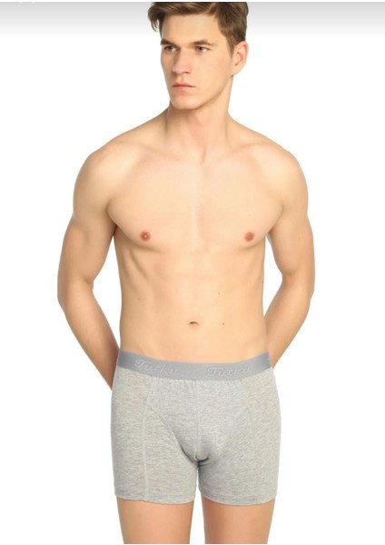 Erkek Pamuklu Likralı Boxer 6"li Paket