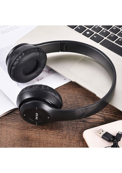 Katlanabilir Kulaküstü Bluetooth Kablosuz Kulaklık Stereo Wireless Headphones Bluetooth Pc Kulaklık