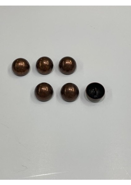 Kaban Ceket Trençkot Düğmesi Bombeli Özel Kaplama Mat Bakır Eskitme 6'lı Set 2,2 cm