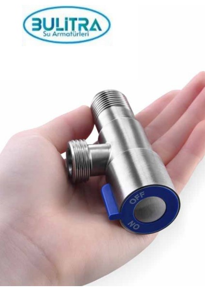 Su Armatürleri Ara Musluk Sıcak ve Soğuk Giriş Banyo Musluk Durdurma Vanası Mutfak Lavabo (Giriş 1/2 Çıkışlı 3/8)