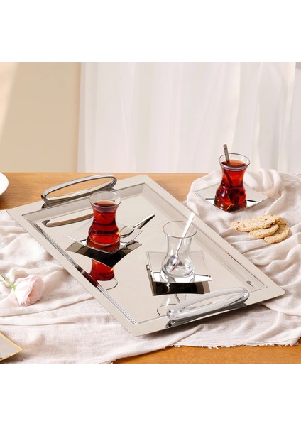 Lukas 19 Parça Çay Seti 125 ml Platin