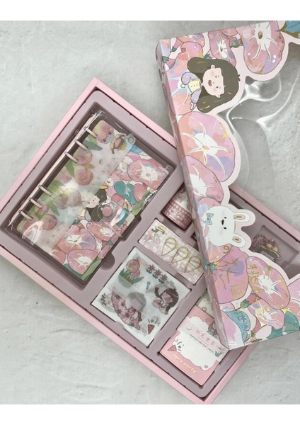Sevi ml i Dorothy ve Bahçesi Pembe Dopdolu Hediye Seti Kutu Set Notebook Bullet Journal scrapbook