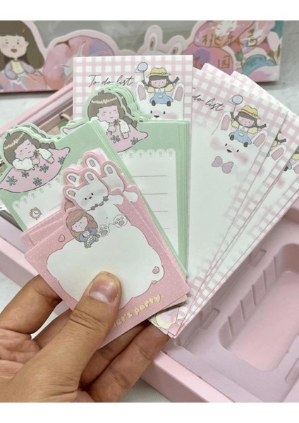 Sevi ml i Dorothy ve Bahçesi Pembe Dopdolu Hediye Seti Kutu Set Notebook Bullet Journal scrapbook