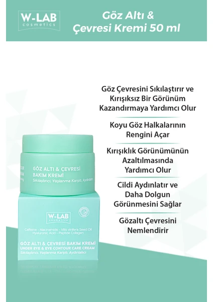 W Lab Göz Altı Ve Çevresi Bakım Kremi 50 Ml