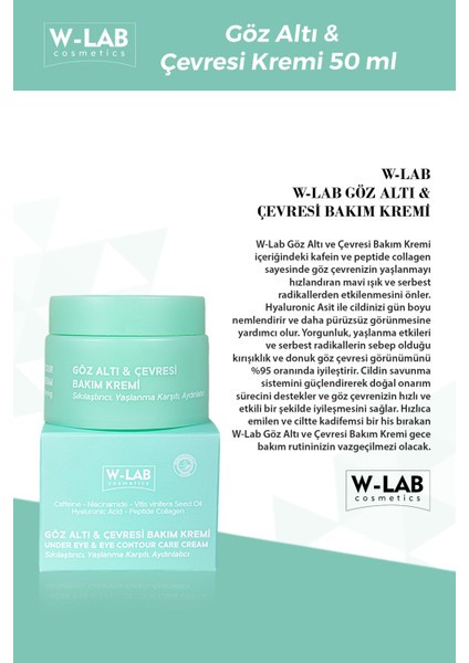 W Lab Göz Altı Ve Çevresi Bakım Kremi 50 Ml