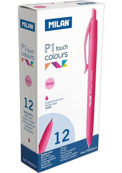 176553212 P1 Touch Pembe Tükenmz Kalem 12 Adet