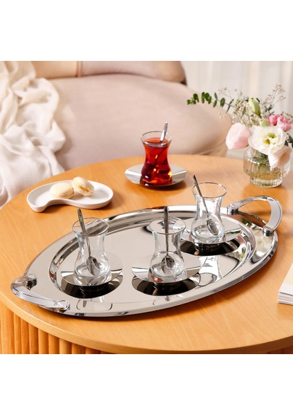 Abbie 19 Parça Çay Seti 125 ml Platin