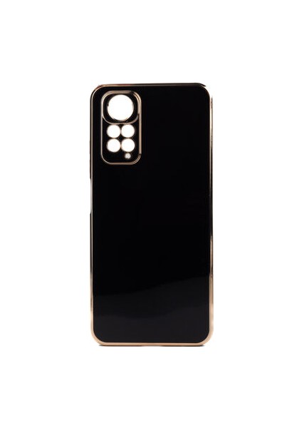 Redmi Note 11 Global Parlak Yapılı ve Kenarları Altın Görünümlü Şık Bark Premium Silikon Kılıf