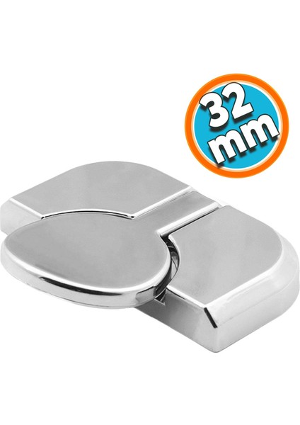 Mobilya Çekmece Dolap Kapak Kulpu Kulbu 32 mm Plastik Krom Kulp
